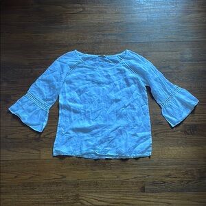Bellambia White Linen Bell-Sleeve Blouse
